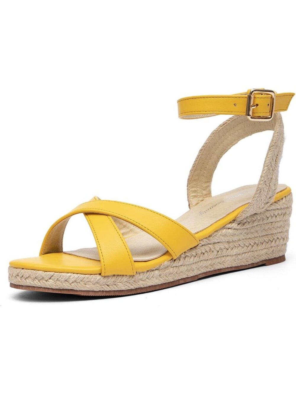 Stylish Women's Wedge Sandals - Crisscross Elastic, Open Toe, Ankle Strap Heels